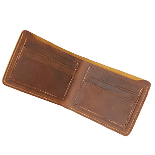 KXQYIKYI Heiße Kuhläppler Leder Männer Kurzer Brieftasche Kleiner Vintage Brieftaschen Kartenhalter von KXQYIKYI