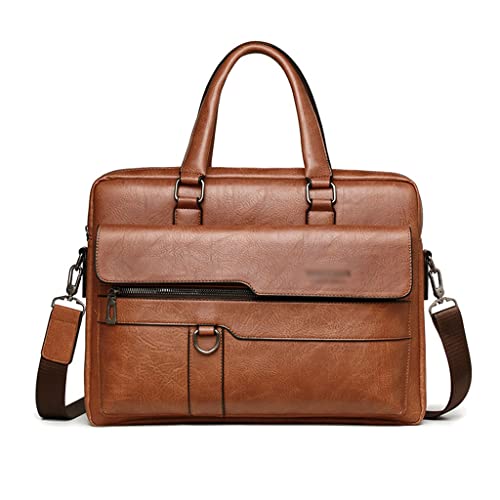KXQYIKYI Herren-Tasche Aktentasche Tasche Leder-Reisetasche Datei Cross-Body-Rucksack von KXQYIKYI