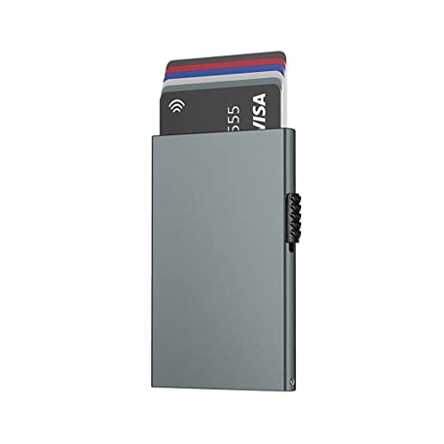 KXQYIKYI Kartenhalter Brieftasche Minimalist Slim Metal Card Protector Kreditkarten Brieftaschen für Männer (Argento, 6,8 * 0,9 cm) von KXQYIKYI