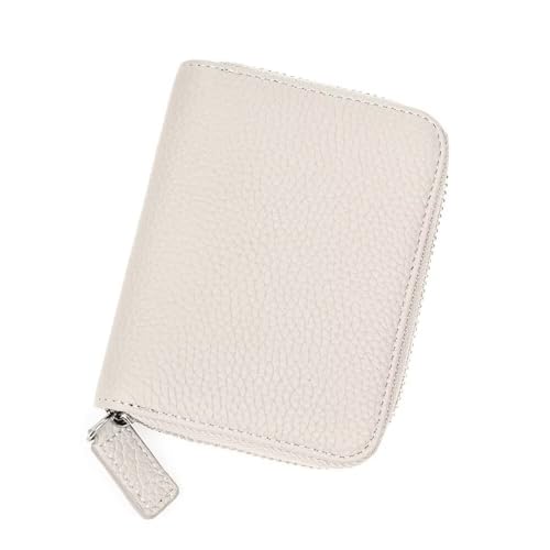 KXQYIKYI Kleine Leder-Geldbörse, minimalistisches RFID-blockierendes Kreditkartenetui, Reißverschluss-Geldbörse mit Kartenfächern und Münzfach, Beige, HEHDNDEEH-B0CYT75W3D von KXQYIKYI