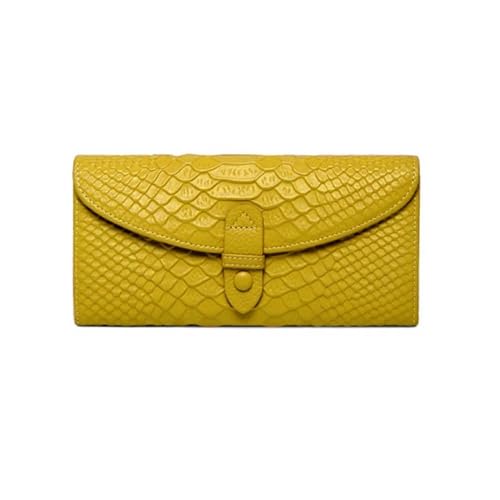 KXQYIKYI Leder Lange Geldclips Visitenkarte Koffer Frauen Cowide Geldbörsen Brieftaschen blockieren Brieftaschen Abendtaschen Handtaschen (Größe: Gelb) von KXQYIKYI