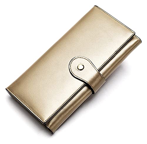 KXQYIKYI Leder Triufold Wallet Vintage Long Wallet Blockierhalter Telefon Clutch Reißverschluss von KXQYIKYI