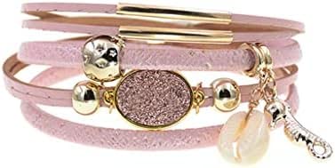 KXQYIKYI Lederarmbänder Charme Perlen Armbänder Frauen Böhmische Wickelarmbänder KXQYIKYI Lederarmbänder Charme Perlen Armbänder Frauen Böhmische Wickelarmbänder von KXQYIKYI