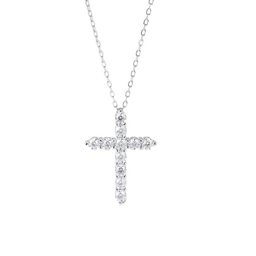 KXQYIKYI MOISSANITE CROSS PENCENDE HALTE KILFE 925 Sterling Sliver -Kettenkette für Frauen von KXQYIKYI