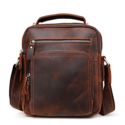 KXQYIKYI Machen Sie alte Herren -Taschen Handtasche Retro -Shoulder Messenger Bag Freier Business Rucksack -Tasche von KXQYIKYI