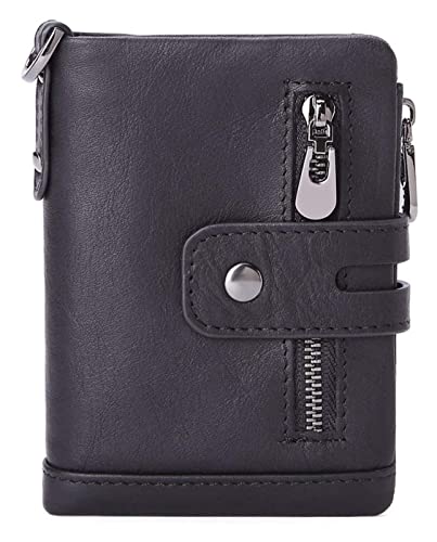 KXQYIKYI Männer Brieftasche Leder Bifold Kurzer Brieftaschen Männlich Hasp Vintage-Geldbörse Münz-Pouch Multifunktionale Karten Tasche von KXQYIKYI