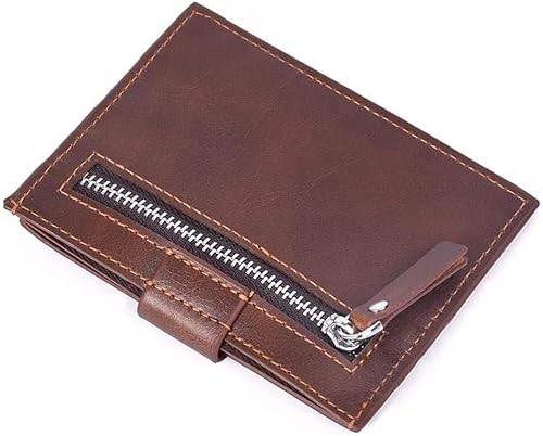 KXQYIKYI Männer Kleiner Kartenhalter, Führerscheintasche, Kurze, frostige Leder-Reißverschlusskartenhalterhalter-Brieftaschen-Kartenhalterlicht von KXQYIKYI