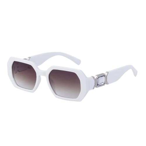 KXQYIKYI Rechteckige Sonnenbrille für Damen, luxuriös, modisch, quadratisch, für Damen, glänzende Diamant-Sonnenbrille von KXQYIKYI