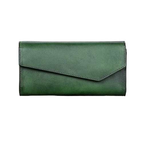 KXQYIKYI Retro -Visitenkartenkoffer Geldclips Frauen echte Lederbrieftaschen Geldbörsen blockierende Brieftaschen Handtaschen (Größe: Grün) von KXQYIKYI