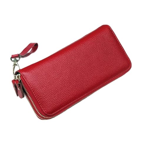 KXQYIKYI Visitenkartenkoffer Geldclips Frauen Brieftaschen blockieren Brieftaschen echte Lederhandtaschen Münzbeutel (Größe: rot) von KXQYIKYI