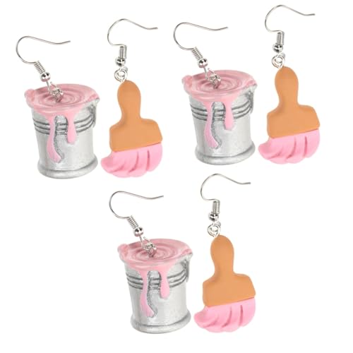 Lackiermädchen Girl Lady Asymmetrische Maler Drop Fun einzigartiges Neuheit Locket Funky Ohrringe für Frauenharz von KXQYIKYI