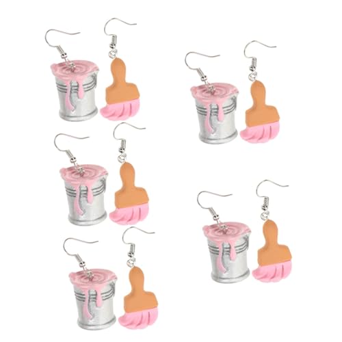 Lackiermädchen Girl Lady Asymmetrische Maler Drop Fun einzigartiges Neuheit Locket Funky Ohrringe für Frauenharz von KXQYIKYI