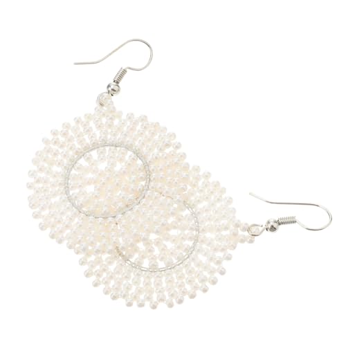 Reisperlenmodische Frauen Hoop Hochzeit Dangle Bohemian Schmuck Ohrringe für Frauen Weiß von KXQYIKYI