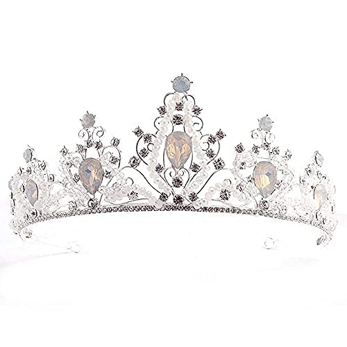 Schöne Modekristallperlen Strassbrautkrone und Tiara Luxus Hochzeit Brauttiara Accessoires für Frauen (Silber) von KXQYIKYI