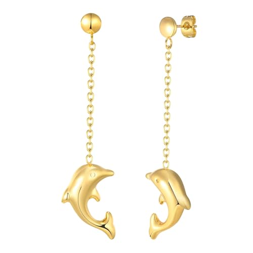 Stud Frauen Delfine Threader Dangle Ohrringe Hochzeit Boho Party Polished Animal von KXQYIKYI