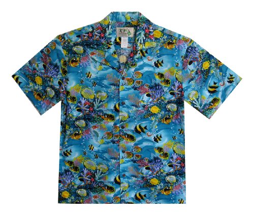 KY´s Hawaiihemd, Kurzarm, Aquarium, Türkis, M von KY's