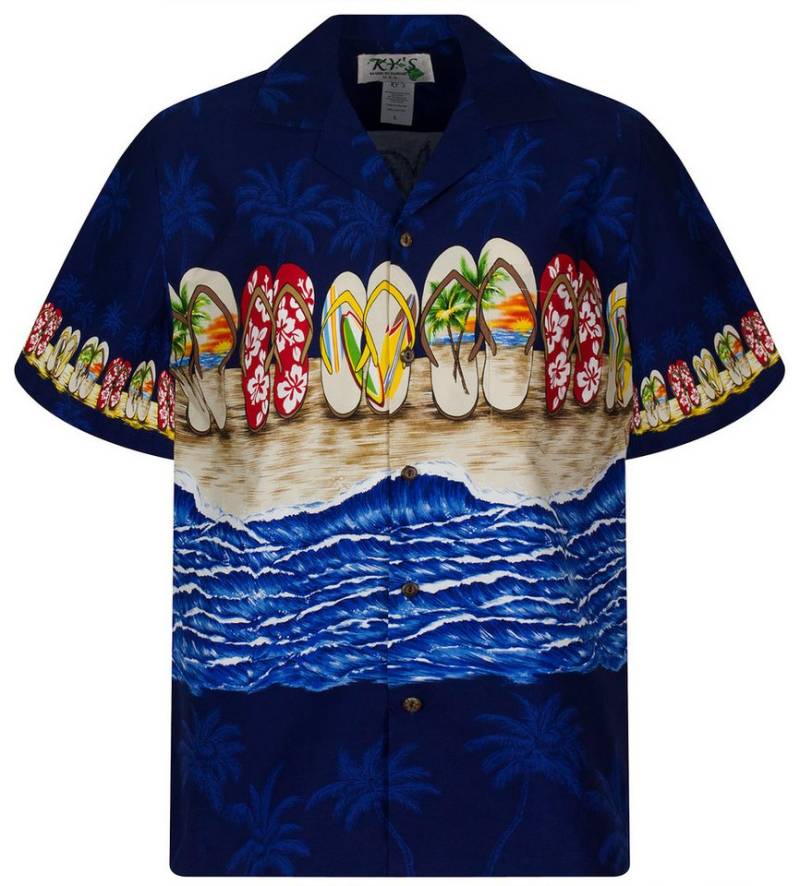 KY's Hawaiihemd Flip-Flops Original Hawaiihemd mit 100% Kokosnuss-Knöpfen von KY's