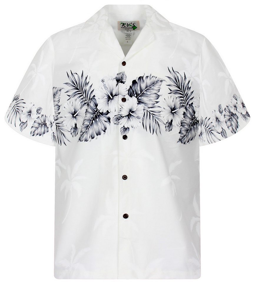 KY's Hawaiihemd Hibiscus Brustdruck Original Hawaiihemd mit 100% Kokosnuss-Knöpfen KY's Hawaiihemd Hibiscus Brustdruck Original Hawaiihemd mit 100% Kokosnuss-Knöpfen von KY's