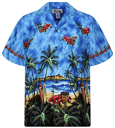 KY's Original Hawaiihemd, Fliegende Käfer, blau, M von KY's