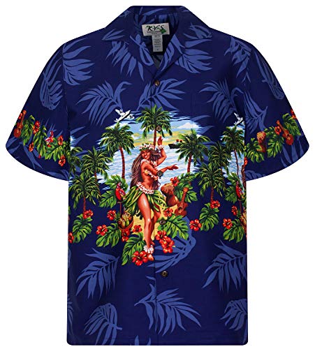 KY's Original Hawaiihemd, Hula, blau, 3XL von KY's