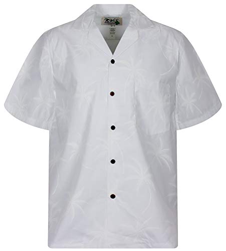 KY's Original Hawaiihemd, Palm Shadow, Weiß, 4XL von KY's