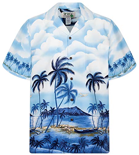 KY's Original Hawaiihemd, Palmbeach, blau, 3XL von KY's