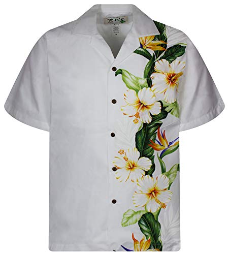 KY‘s Original Hawaiihemd, Wedding Gelbe Strelizie, weiß, 3XL von KY's