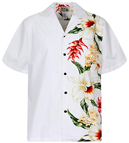 KY's Original Hawaiihemd, Wedding rote Streli, weiß, L von KY's