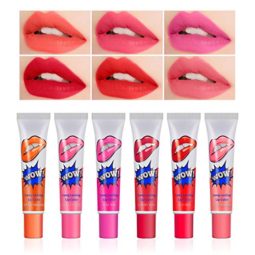 KYDA 6 Farben Magic Tattoo Lipgloss Set, Peel Coloured Lip Gloss Stain Tint, wasserdicht langlebig matt sexy Farbe von KYDA