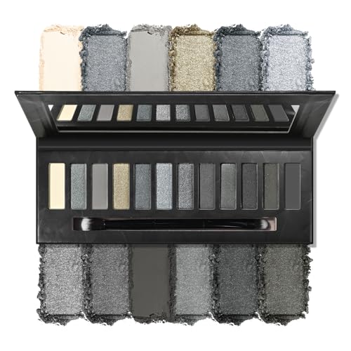 KYDA 12 Color Black Grey Eyeshadow Palette, Creamy & Blendable Contouring Eye Shadows, Highly Pigmented Long Lasting Eye Makeup Palette for Natural Makeup KYDA 12 Color Black Grey Eyeshadow Palette, Creamy & Blendable Contouring Eye Shadows, Highly Pigmented Long Lasting Eye Makeup Palette for Natural Makeup von KYDA