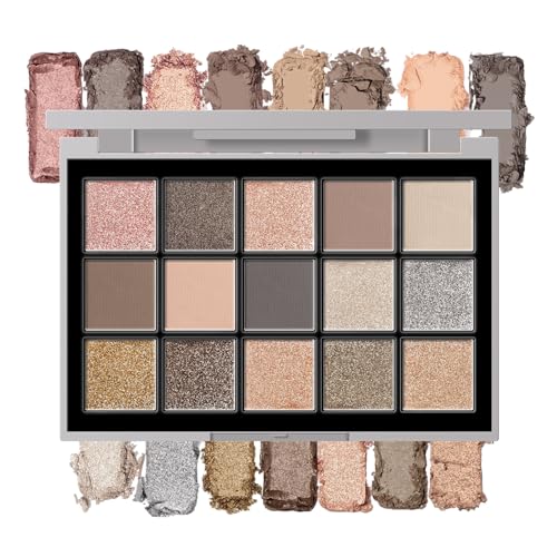 KYDA 15 Farben Smokey Eyeshadow Palette, Shimmer Matte Eyeshadow Makeup Palette, Hochpigmentierter Nude Toned Shadow Powder für Party Augen Make-Up von KYDA