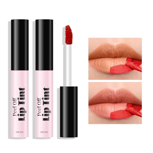 KYDA 2 Colors Peel Off Matte Lip Tint, Lasting Matte Tattoo Lip Gloss, Non-Stick Cup Tinted Lip Stain, Waterproof Formula von KYDA