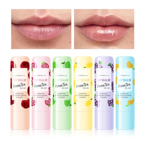 KYDA 6 Stück Fruit Color Changing Lip Balm, feuchtigkeitsspendender, langanhaltender Lippenbalsam Lippenstift, Lippenpflege für rissige, trockene und spröde Lippen von KYDA