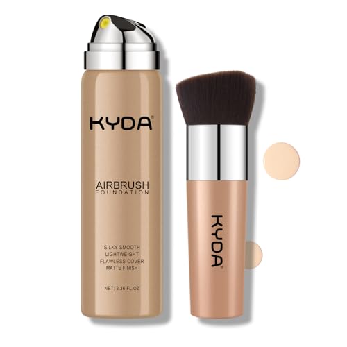 KYDA AirBrush Foundation Spray, Flawless Full Coverage Foundation Makeup, Smooth Creamy Finish, Durable Lightweight Breathable Foundation for Mature Skin-#118 Light Beige von KYDA