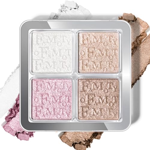 KYDA Baked Powder Highlighter, 4 Color Shimmer Glow Illuminating Powder Palette, Long lasting Face Highlighter Bronzer Makeup Palette for Girls Women-#02 KYDA Baked Powder Highlighter, 4 Color Shimmer Glow Illuminating Powder Palette, Long lasting Face Highlighter Bronzer Makeup Palette for Girls Women-#02 von KYDA