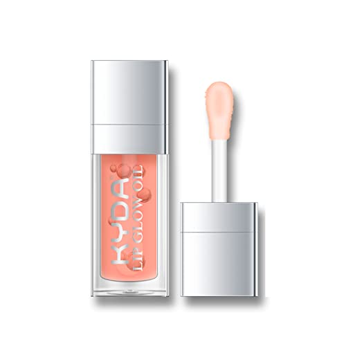 KYDA Plumping&Hydrating Lip Glow Oil, Moisturizing Crystal Jelly Lip Oil Lip Gloss, Transparentes Lippenöl Getönt für die Lippenpflege Verhindert Rissige Lippen (001#Pink) von KYDA