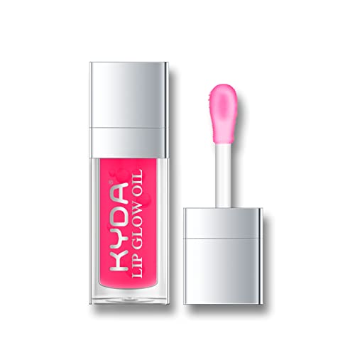 KYDA Plumping&Hydrating Lip Glow Oil, Moisturizing Crystal Jelly Lip Oil Lip Gloss, Transparentes Lippenöl Getönt für die Lippenpflege Verhindert Rissige Lippen (005#Stawberry) von KYDA