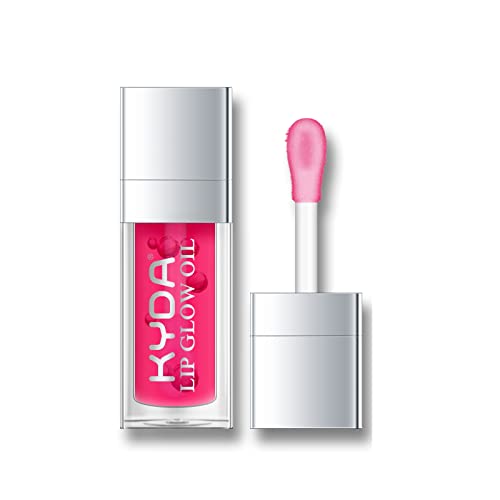 KYDA Plumping&Hydrating Lip Glow Oil, Moisturizing Crystal Jelly Lip Oil Lip Gloss, Transparentes Lippenöl Getönt für die Lippenpflege Verhindert Rissige Lippen (015#Cherry Red) von KYDA