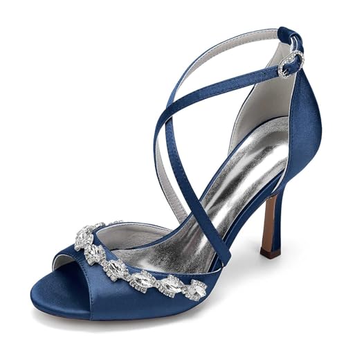 Damen-Strass-Kitten-Heel Mit Kreuzriemen, Elegante Offene Zehen-schnallen-high-Heels Für Damen, Spitze Brautschuhe Für Die Braut Zum Abendball Damen-Strass-Kitten-Heel Mit Kreuzriemen, Elegante Offene Zehen-schnallen-high-Heels Für Damen, Spitze Brautschuhe Für Die Braut Zum Abendball von KYEGLO
