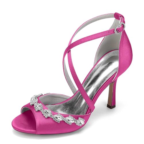 Damen-Strass-Kitten-Heel Mit Kreuzriemen, Elegante Offene Zehen-schnallen-high-Heels Für Damen, Spitze Brautschuhe Für Die Braut Zum Abendball Damen-Strass-Kitten-Heel Mit Kreuzriemen, Elegante Offene Zehen-schnallen-high-Heels Für Damen, Spitze Brautschuhe Für Die Braut Zum Abendball von KYEGLO