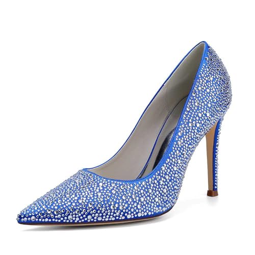 Damen-slipper Aus Satin Mit Stiletto-absatz, Strassbesetzte Sandaletten Mit Geschlossener Spitze Für Damen, Brautschuhe Für Hochzeiten, Perfekt Für Abendveranstaltungen, Abschlussbälle Und Tanzabende Damen-slipper Aus Satin Mit Stiletto-absatz, Strassbesetzte Sandaletten Mit Geschlossener Spitze Für Damen, Brautschuhe Für Hochzeiten, Perfekt Für Abendveranstaltungen, Abschlussbälle Und Tanzabende von KYEGLO