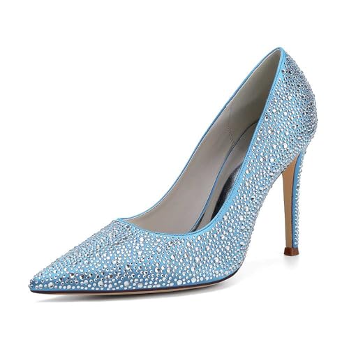 Damen-slipper Aus Satin Mit Stiletto-absatz, Strassbesetzte Sandaletten Mit Geschlossener Spitze Für Damen, Brautschuhe Für Hochzeiten, Perfekt Für Abendveranstaltungen, Abschlussbälle Und Tanzabende Damen-slipper Aus Satin Mit Stiletto-absatz, Strassbesetzte Sandaletten Mit Geschlossener Spitze Für Damen, Brautschuhe Für Hochzeiten, Perfekt Für Abendveranstaltungen, Abschlussbälle Und Tanzabende von KYEGLO