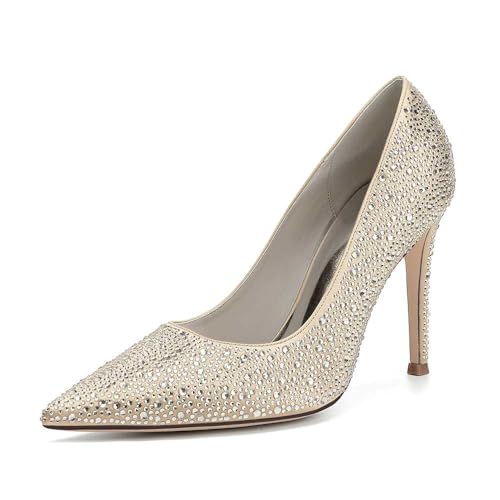 Damen-slipper Aus Satin Mit Stiletto-absatz, Strassbesetzte Sandaletten Mit Geschlossener Spitze Für Damen, Brautschuhe Für Hochzeiten, Perfekt Für Abendveranstaltungen, Abschlussbälle Und Tanzabende Damen-slipper Aus Satin Mit Stiletto-absatz, Strassbesetzte Sandaletten Mit Geschlossener Spitze Für Damen, Brautschuhe Für Hochzeiten, Perfekt Für Abendveranstaltungen, Abschlussbälle Und Tanzabende von KYEGLO