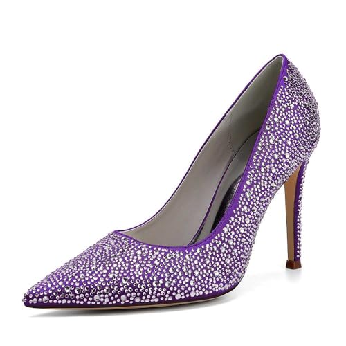 Damen-slipper Aus Satin Mit Stiletto-absatz, Strassbesetzte Sandaletten Mit Geschlossener Spitze Für Damen, Brautschuhe Für Hochzeiten, Perfekt Für Abendveranstaltungen, Abschlussbälle Und Tanzabende Damen-slipper Aus Satin Mit Stiletto-absatz, Strassbesetzte Sandaletten Mit Geschlossener Spitze Für Damen, Brautschuhe Für Hochzeiten, Perfekt Für Abendveranstaltungen, Abschlussbälle Und Tanzabende von KYEGLO