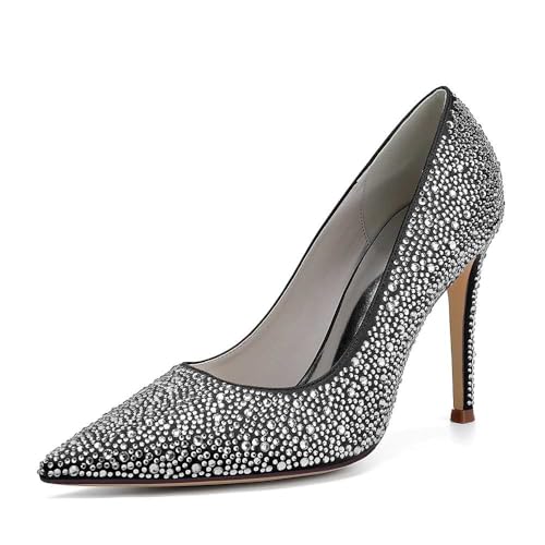 Damen-slipper Aus Satin Mit Stiletto-absatz, Strassbesetzte Sandaletten Mit Geschlossener Spitze Für Damen, Brautschuhe Für Hochzeiten, Perfekt Für Abendveranstaltungen, Abschlussbälle Und Tanzabende Damen-slipper Aus Satin Mit Stiletto-absatz, Strassbesetzte Sandaletten Mit Geschlossener Spitze Für Damen, Brautschuhe Für Hochzeiten, Perfekt Für Abendveranstaltungen, Abschlussbälle Und Tanzabende von KYEGLO