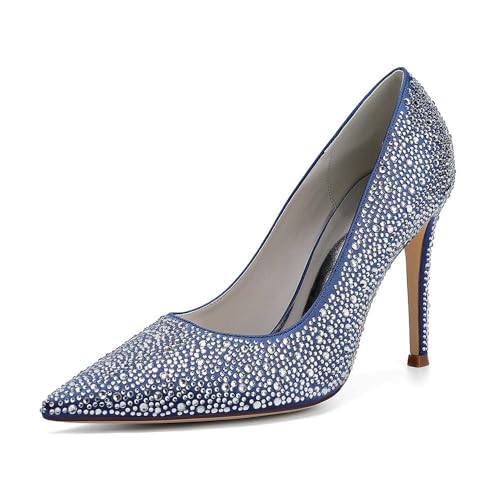 Damen-slipper Aus Satin Mit Stiletto-absatz, Strassbesetzte Sandaletten Mit Geschlossener Spitze Für Damen, Brautschuhe Für Hochzeiten, Perfekt Für Abendveranstaltungen, Abschlussbälle Und Tanzabende Damen-slipper Aus Satin Mit Stiletto-absatz, Strassbesetzte Sandaletten Mit Geschlossener Spitze Für Damen, Brautschuhe Für Hochzeiten, Perfekt Für Abendveranstaltungen, Abschlussbälle Und Tanzabende von KYEGLO