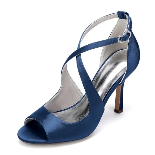 Elegante Offene High Heels Mit Schnallenverschluss Für Damen, Kitten Heels Für Damen Mit Kreuzriemen, Spitze Brautschuhe Für Die Braut Zum Abendball Elegante Offene High Heels Mit Schnallenverschluss Für Damen, Kitten Heels Für Damen Mit Kreuzriemen, Spitze Brautschuhe Für Die Braut Zum Abendball von KYEGLO