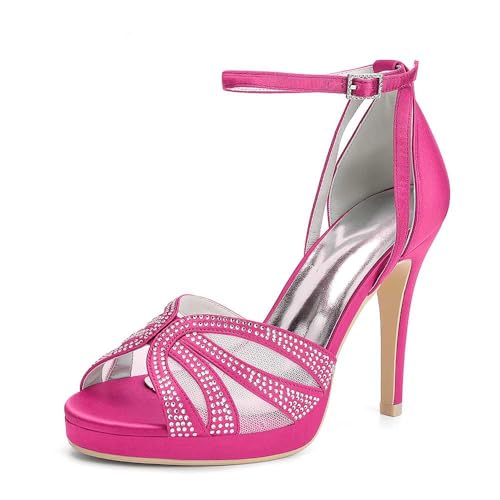 Runde Zehenpartie, Damen-Satin-Stiletto-high-Heels, Offene Zehenpartie, Brautjungfernschuhe Mit Fesselriemchen, Strasssteine, Brautschuhe Für Hochzeiten, Perfekt Für Brautpartys Und Abschlussbälle Runde Zehenpartie, Damen-Satin-Stiletto-high-Heels, Offene Zehenpartie, Brautjungfernschuhe Mit Fesselriemchen, Strasssteine, Brautschuhe Für Hochzeiten, Perfekt Für Brautpartys Und Abschlussbälle von KYEGLO