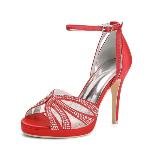 Runde Zehenpartie, Damen-Satin-Stiletto-high-Heels, Offene Zehenpartie, Brautjungfernschuhe Mit Fesselriemchen, Strasssteine, Brautschuhe Für Hochzeiten, Perfekt Für Brautpartys Und Abschlussbälle Runde Zehenpartie, Damen-Satin-Stiletto-high-Heels, Offene Zehenpartie, Brautjungfernschuhe Mit Fesselriemchen, Strasssteine, Brautschuhe Für Hochzeiten, Perfekt Für Brautpartys Und Abschlussbälle von KYEGLO
