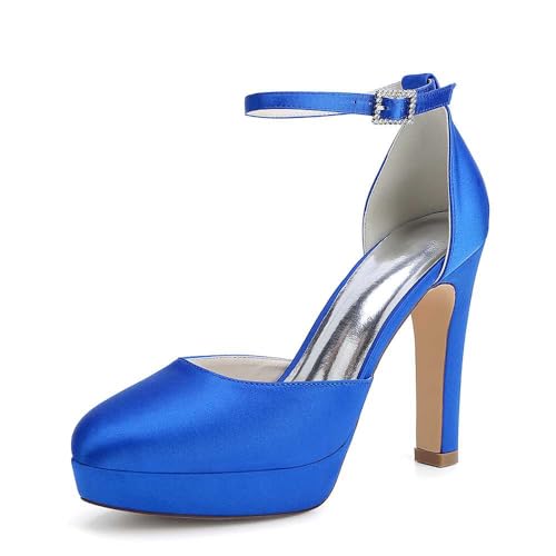 Runde Zehenpartie, Satin-high-Heels Für Damen, Brautjungfernschuhe Mit Geschlossener Zehenpartie Und Fesselriemchen, Brautschuhe Für Hochzeiten, Perfekt Für Hochzeiten, Abschlussbälle Und Tanzabende Runde Zehenpartie, Satin-high-Heels Für Damen, Brautjungfernschuhe Mit Geschlossener Zehenpartie Und Fesselriemchen, Brautschuhe Für Hochzeiten, Perfekt Für Hochzeiten, Abschlussbälle Und Tanzabende von KYEGLO